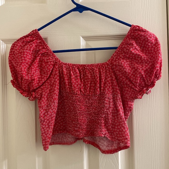 Red paisley princess Polly crop top - Picture 3 of 3